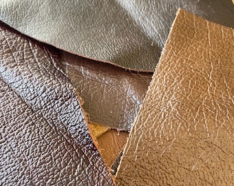 Brown Leather Scraps 1kg: Genuine Offcuts for Crafts & DIY