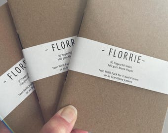 Hand sewn kraft brown notebook, A6 size, ideal for refill for leather journals