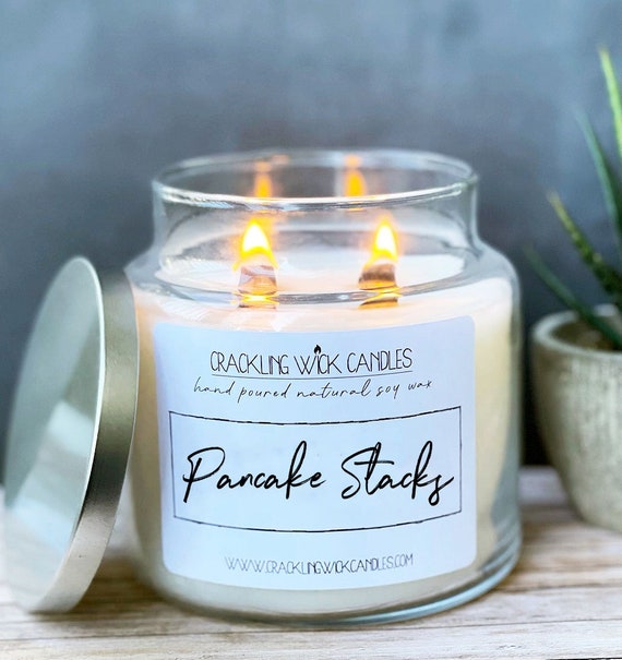Pancake Stacks Crackling Wick Candles Soy Wax Candle Natural | Etsy