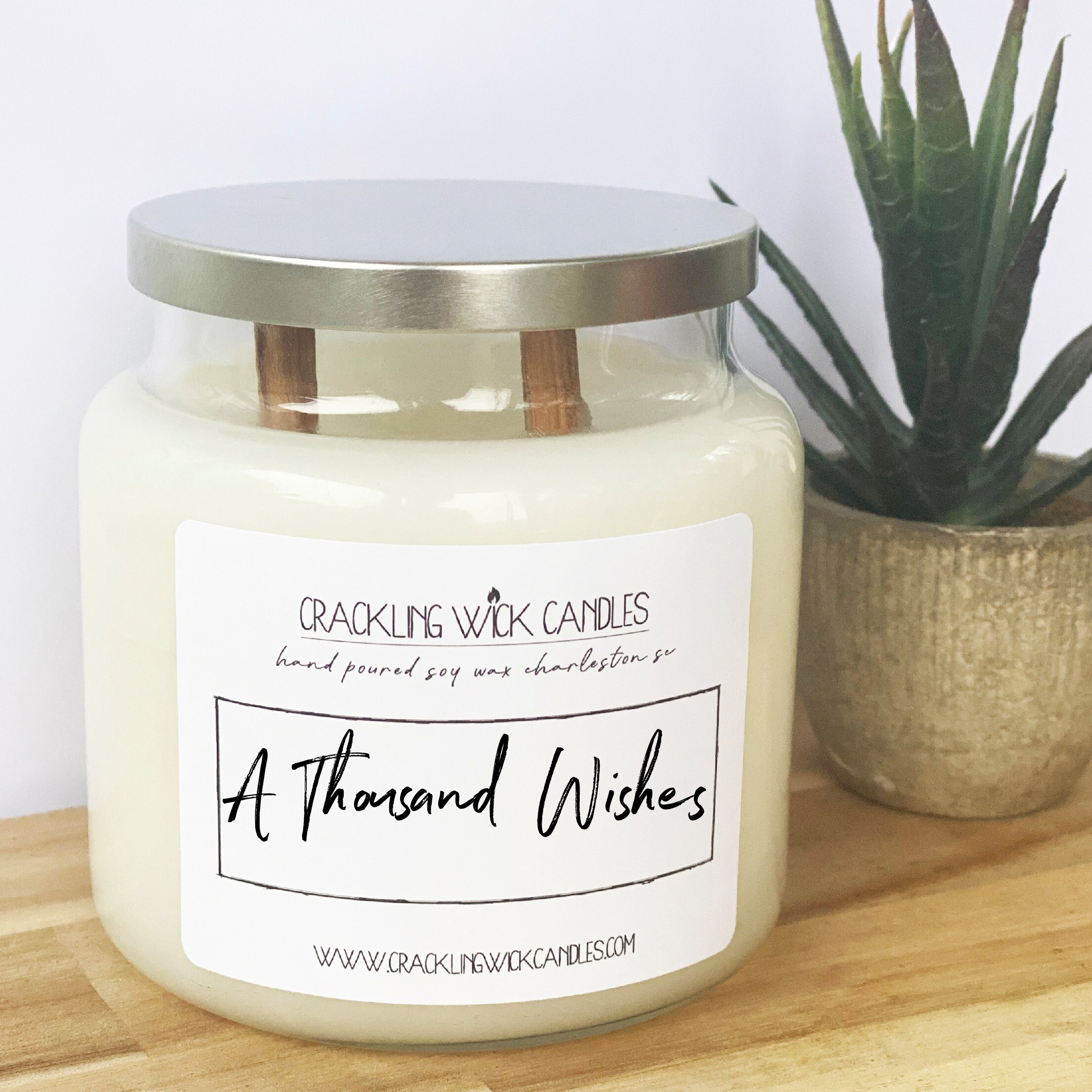 A THOUSAND WISHES Wood Wick Candle Crackling Wick Candles Soy Etsy