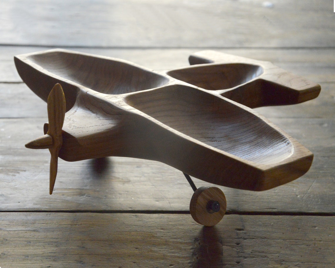 Plane shaped plate Wooden Child Plate Kids Snack Dish Candy Etsy