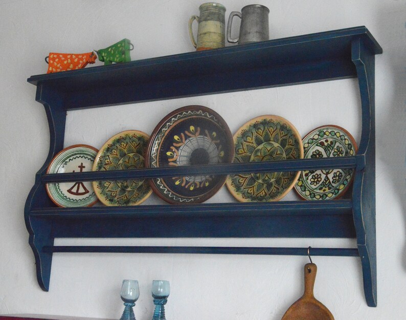 Wall Plate Display Rack. 2 Shelf Plate Holder. Plate Stand. Etsy