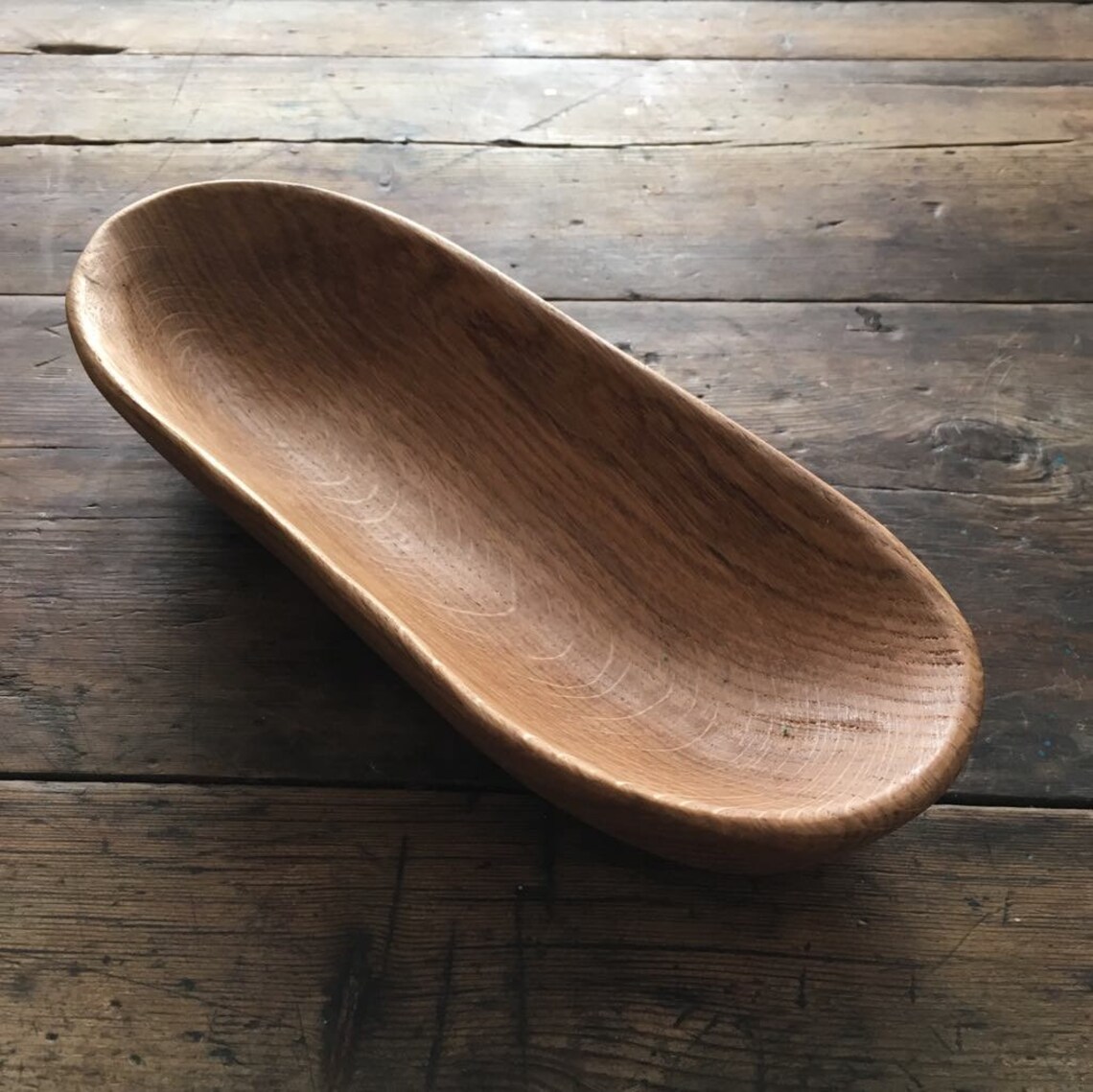 Wooden oval bowl. Medium size. Traditional rustic handmade. Etsy