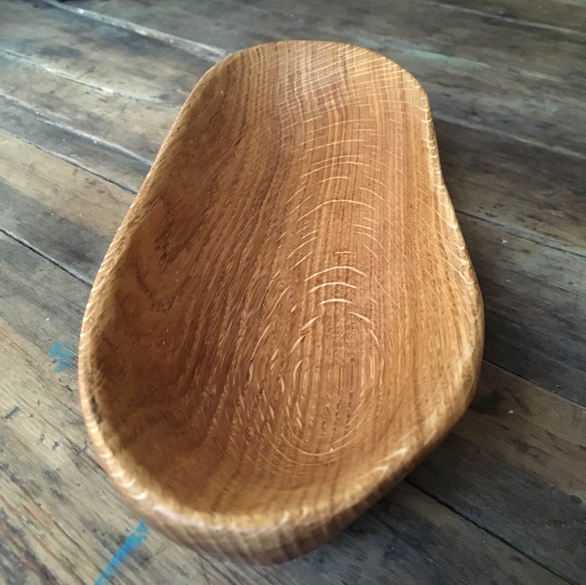 Wooden oval bowl. Medium size. Traditional rustic handmade. Etsy