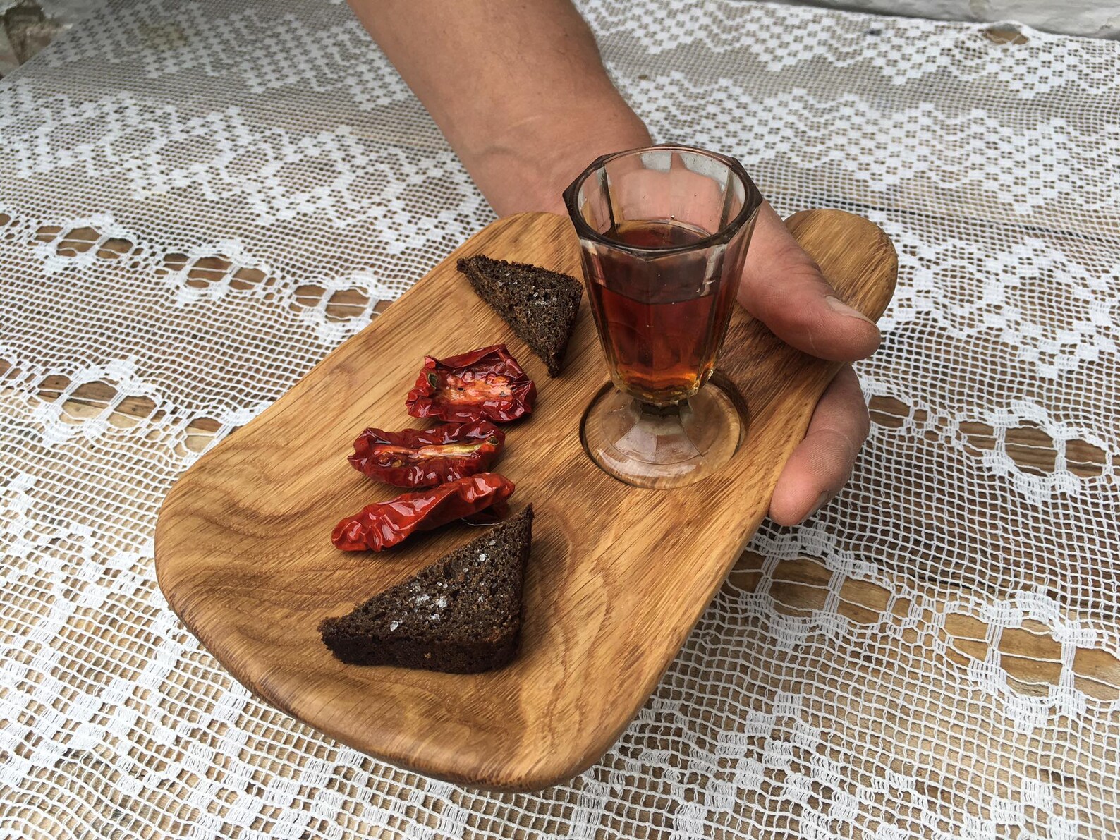 Oak Shot glass and Snack Tray. Wooden tray for buffet. A plate Etsy