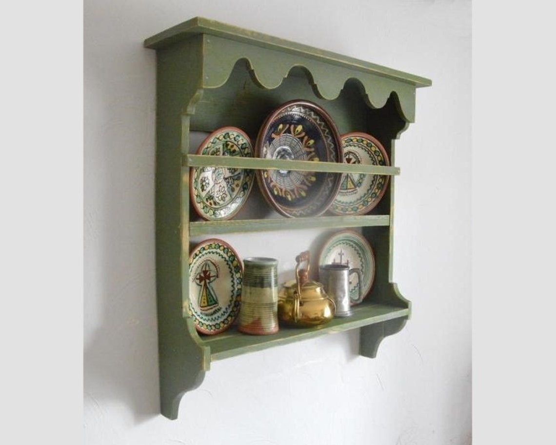 3 Shelf Plate Holder. Wall Plate Display Rack. Plate Stand. Etsy