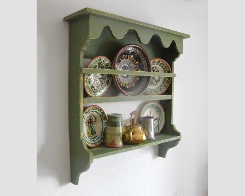 3 Shelf Plate Holder. Wall Plate Display Rack. Plate Stand. Etsy