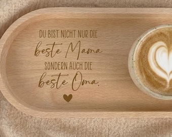Regalo del Día de la Madre para mamá y abuela – La mejor mamá, la mejor abuela – Bandeja de madera grabada – Regalo personalizado del Día de la Madre