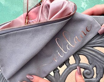 Borsa cosmetica personalizzata damigella d'onore damigella d'onore sposa JGA