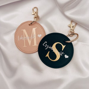 Farewell gift teacher educator keychain with initial
