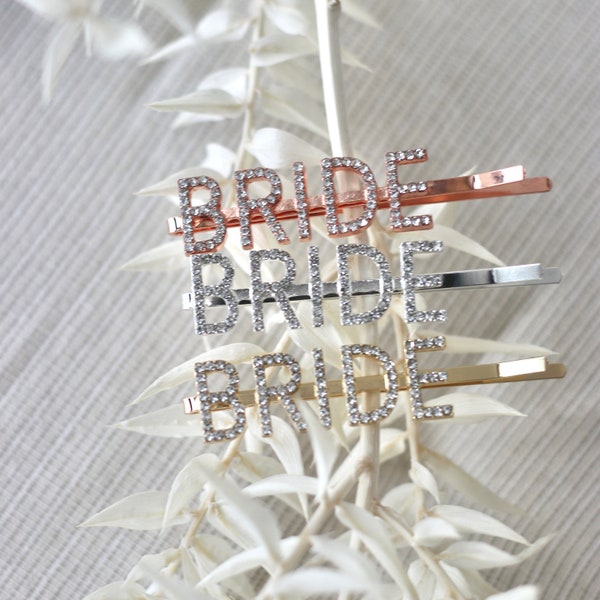 Braut Haar Accessoires Haarspange - Bride Spange in silber, gold oder rosegold - Hochzeit JGA