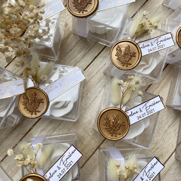 Guest Gift Rose Box Rose Soap Personalized - Wedding - Registry Office - With Name