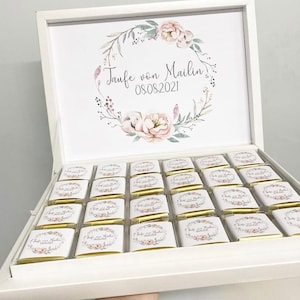 Scatola di cioccolatini personalizzata, diversi modelli I regali per gli ospiti matrimonio compleanno cioccolato battesimo immagine 1