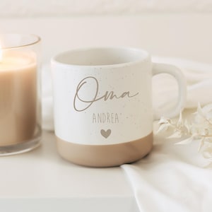 Mormorsmugg med namn och hjärta – Personlig keramikmugg – Present till mormor – Födelsedag, mors dag – 360 ml – Bästa mormor, tack mormor bild 1