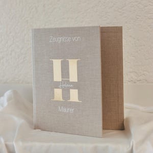 Zeugnisordner Zeugnismappe personalisiert mit dem Namen, in A4 oder A5 auswählbar, Initial in verschiedenen Farben möglich, Schulkind,