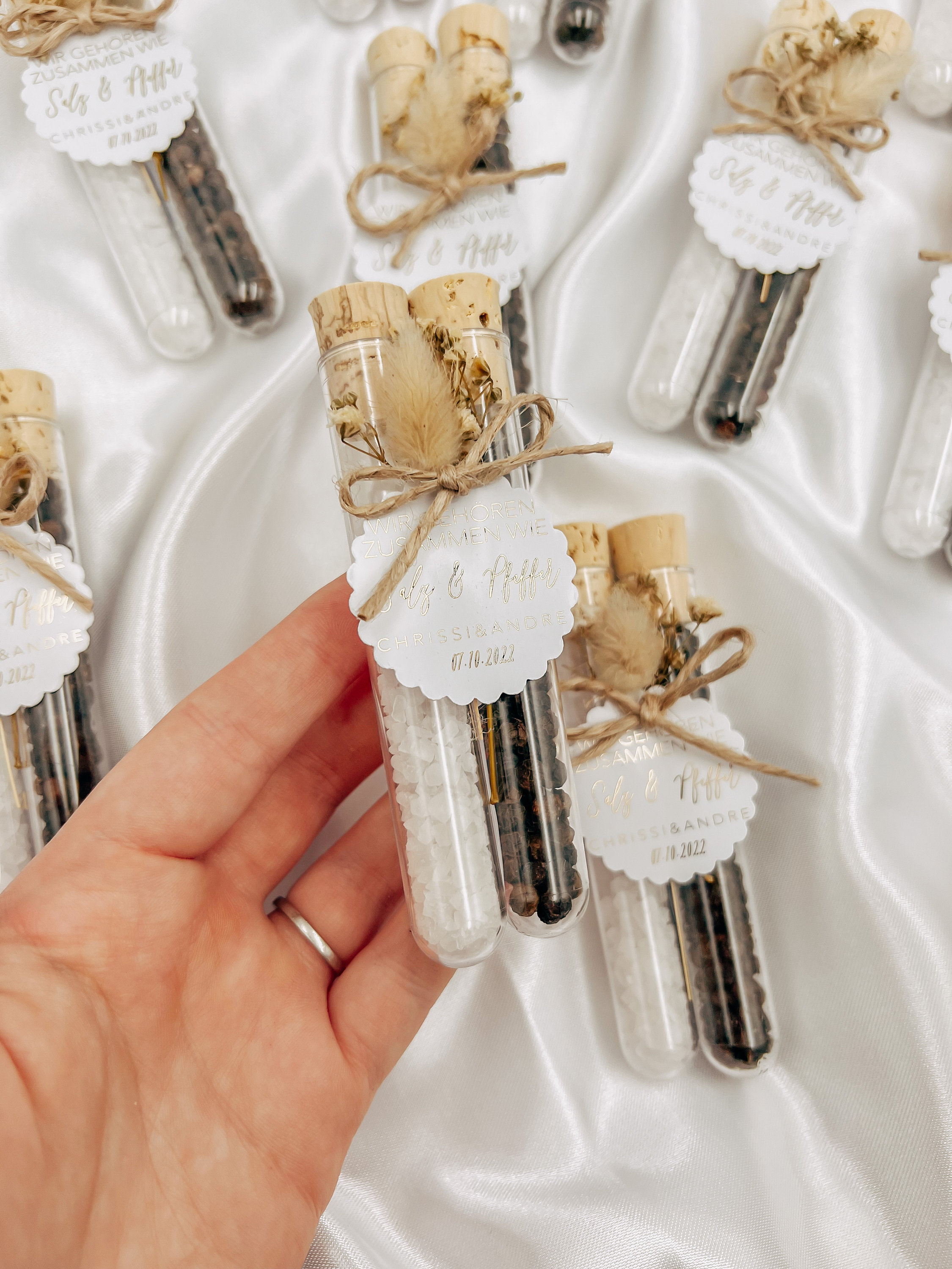 Personalized test tube gift "we belong together like salt and pepper" - Wedding favor