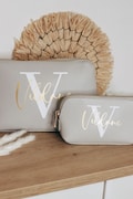 Personalized cosmetic bag with initial and name - make-up bag - gift for wife, mom, sister, maid of honor, bridesmaid product logo