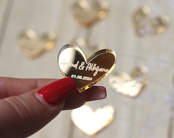 Acrylic Plates Gold or Silver with Engraving for Guest Gifts & Invitation Cards / Wedding Engagement Söz Guest Gift - Scatter Decoration