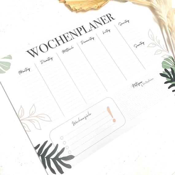 Produktbild von B-Ware: Wochenplaner DIN A4 – 50 Blatt Liniert, Notizblock Von Wochenklar
