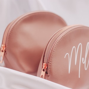 Kosmetiktasche personalisiert Altrosa - Brautjungfer - Trauzeugin - beste Freundin - mama - Kosmetikclutch - Kosmetikbeutel - Muttertag