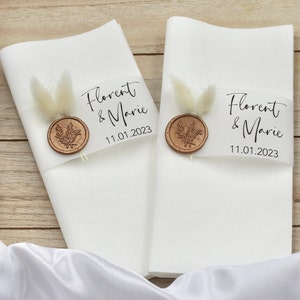 Napkins personalized different flowers fonts colors guest gift decoration wedding baptism birthday registry office