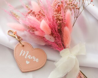 Dried flower bouquet Mother's Day - gift for mom including keychain - grandma mom - best mom