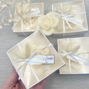 Guest gift wedding soap rose (curd soap) fresh scent - engagement - metallic finishing - wedding decoration - baptism - communion