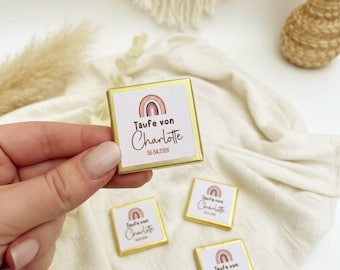 Personalized chocolate (set of 10) for baptism with name & date – Rainbow baptismal favor – Communion, Confirmation,