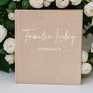 Stammbuch Familie Nachname Leinen A4 A5 | Personalisiertes Stammbuch Hochzeit | Stammbuch Mappe Standesamt