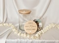 Gift for Mom – Engraved Storage Jar – Happiness is Mom – Glass Jar with Wooden Lid – Loving Mother's Gift, Mother's Day Gift