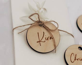 Place card name plate personalized wedding baptism birthday - name pendant table plan place sign