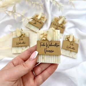 Presente de Natal para convidados, sabonete de lavanda com flores secas e inscrição desejada, presente promocional, festa da empresa, presente secreto do Papai Noel