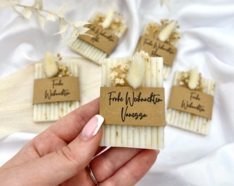 Christmas gift Lavender soap with dried flowers and desired inscription Soap gift Promotional gift Company party Secret Santa gift