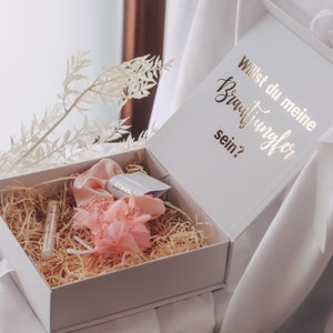 Geschenkbox "Willst du meine Brautjungfer/Trauzeugin sein" personalisiert Team Bride Brautjungfer Trauzeugin fragen