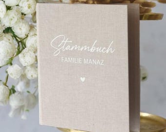 Stammbuch A4 oder A5 mit Leinen cover und weißer Schrift