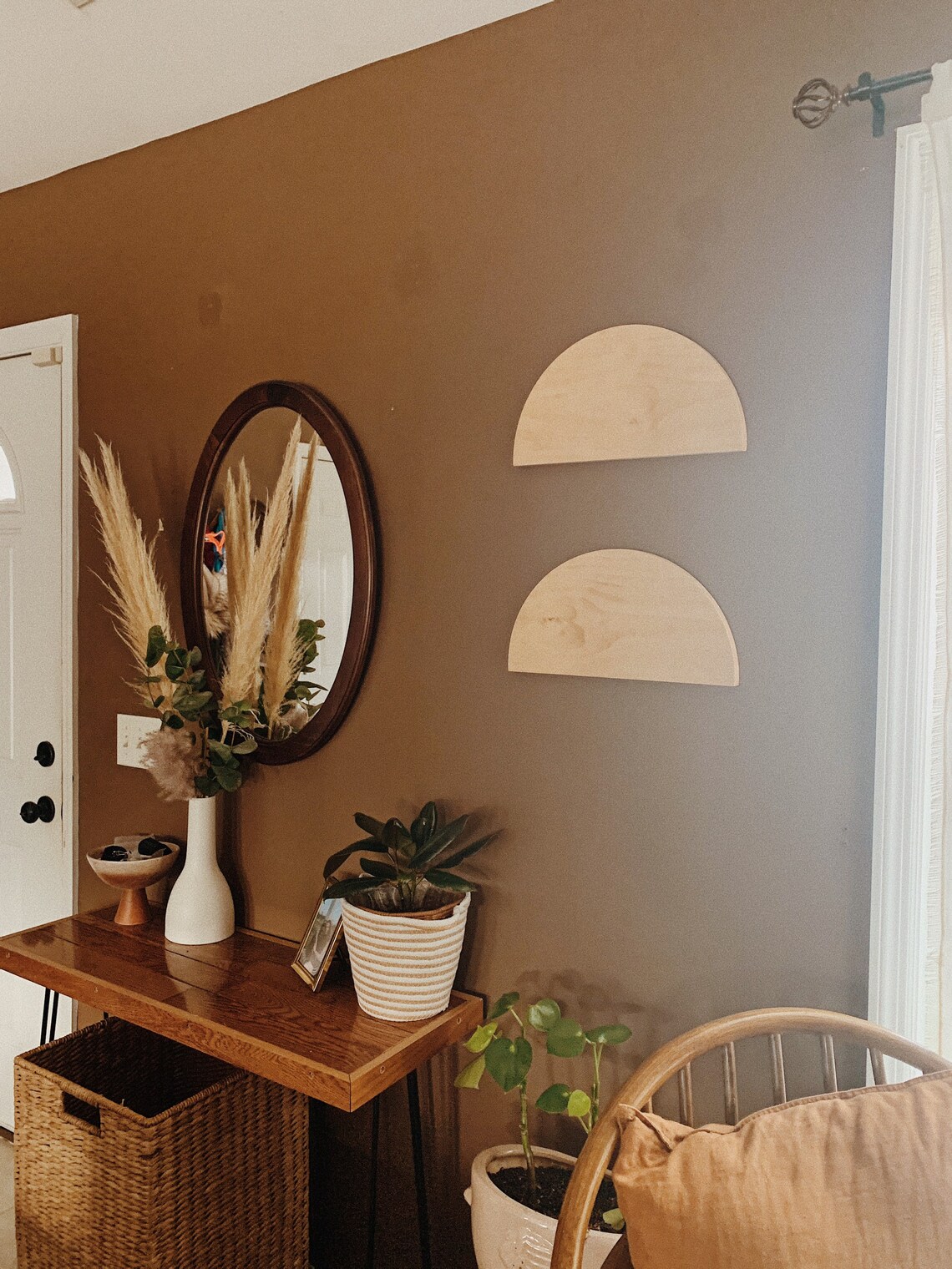 Custom Half Moon Wooden Decor Wall Hanging Boho Decor Etsy