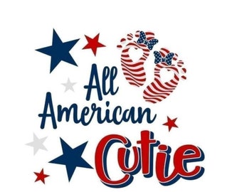 All American Cutie Sublimation PNG  DTF digital file
