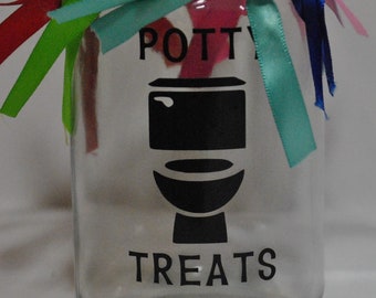 Potty Treats glass jar potty training candy