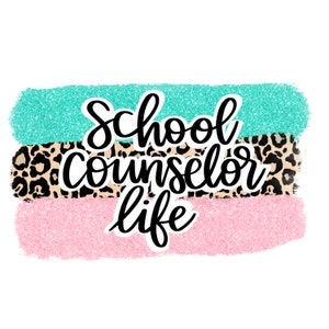 School Counselor Life Cheetah pastel school Ready to Press Sublimation Transfer Tshirt Shirt
