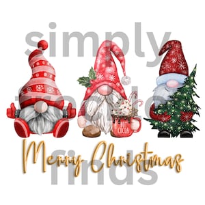Gnomes Merry Christmas Nordic Hot Cocoa Christmas tree Digital PNG Sublimation