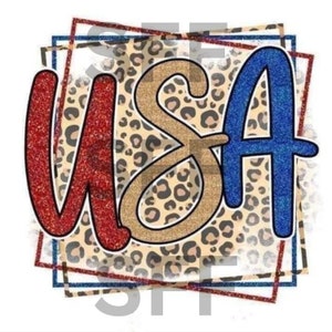 USA America  July 4th Cheetah Ready to Press Sublimation Print