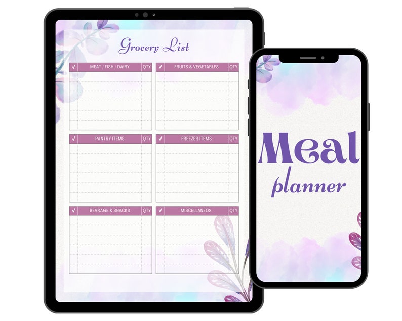 Meal Planning Digital Download Meal Prep Food Inventory List Grocery ...