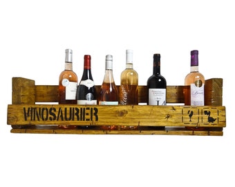 Vinosaur scaffale per gin gin bar scaffale per gin bar scaffale per vino barra da parete in legno mensola a muro rum vino whisky whisky upcycling scaffale per whisky in vero legno barra per whisky