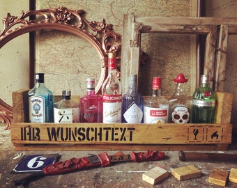 SHELF WITH WISH TEXT Whiskey Wall Bar Whiskey Liquor Gin Rum Beer Wine Bottle Holder Alcohol Spirits Drinks Mini Saying Wooden House