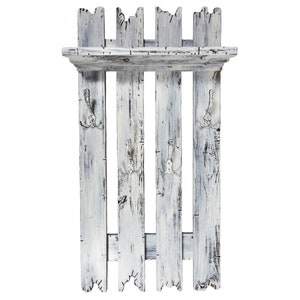 SHaBBy CHiC ViNTaGe wooden wardrobe with metal hooks in white country house style real wood solid wood wardrobe used look with shelf image 1