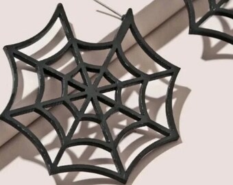 Spiderweb Earrings | Free Shipping | Plexi Acrylic Jewelry Modern Gothic Plexiglass Laser Cut Handmade Funky Unique Acrylic Statement