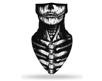 Skull Face Mask Gaiter | Free Shipping | Skull Gaiter w/ Ear Loops | Skull Scarf | Skeleton Gaiter | Muti Function Convertible | The Misfits