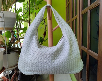 white woven bag
