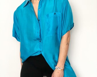 teal green blouse