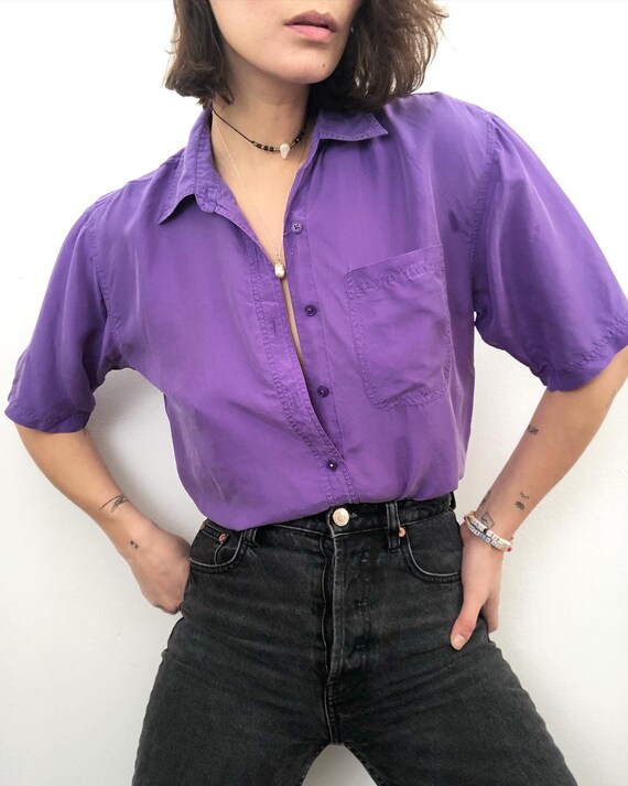 Vintage 100% silk paper thin blouse